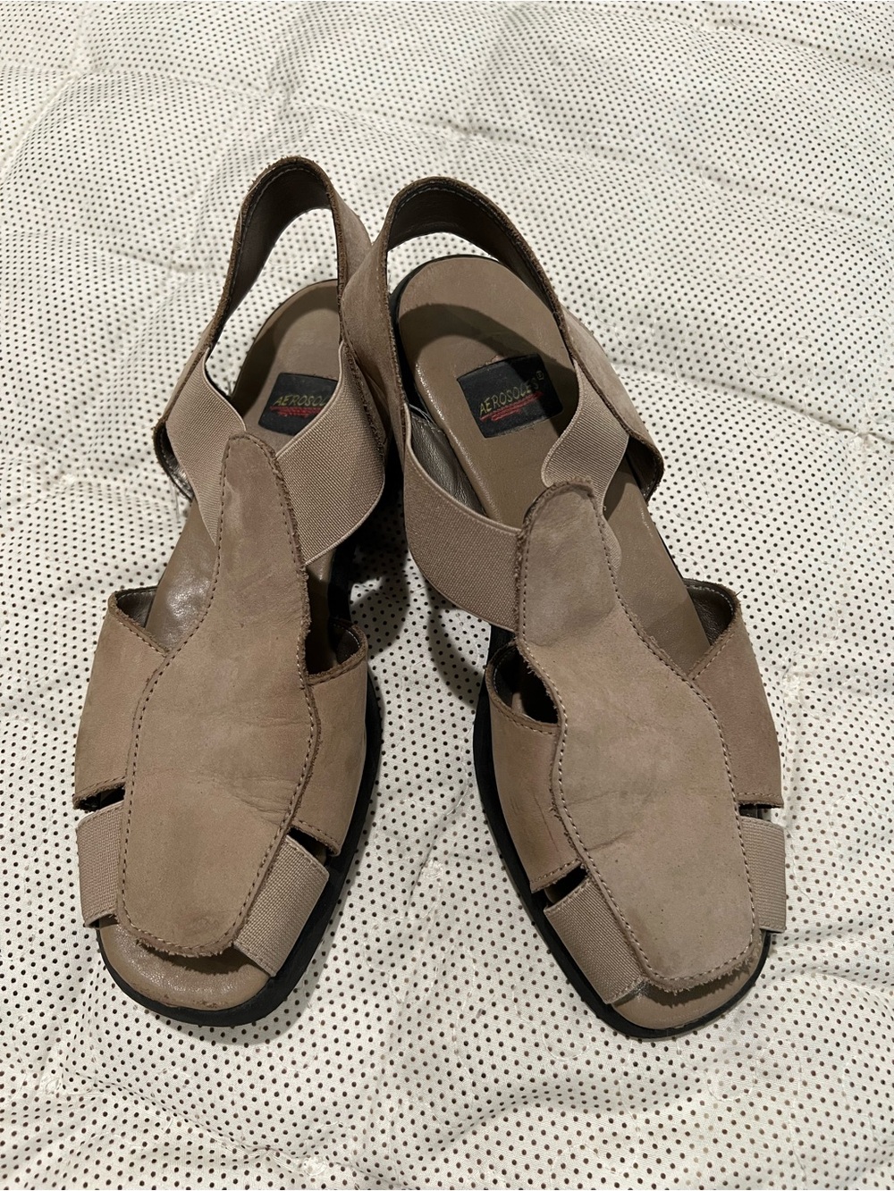 AEROSOLES Women’s Beige/Taupe Slingback Comfort Sandals 8B